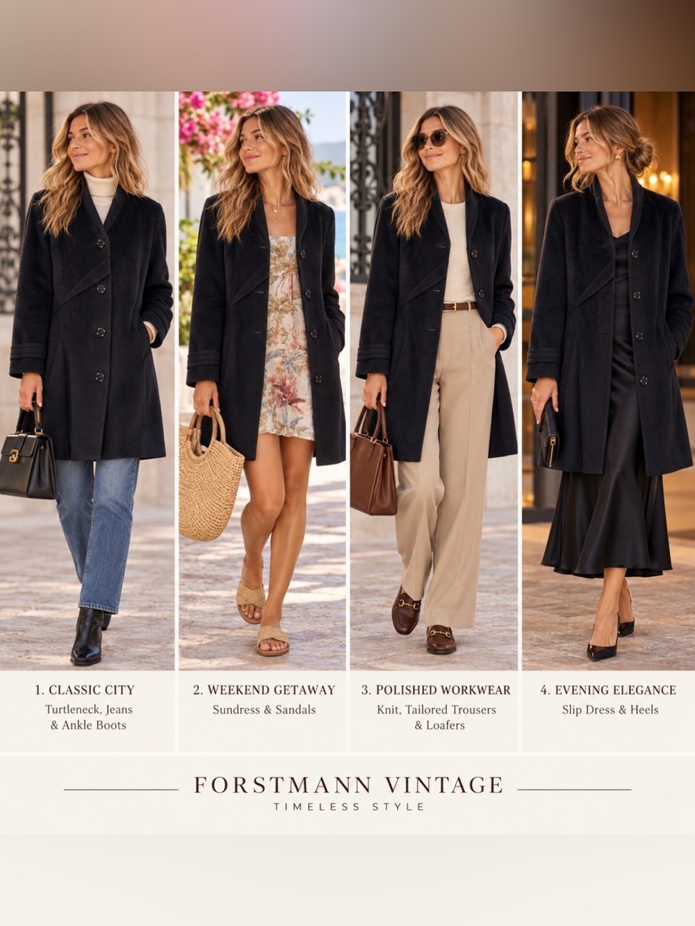 Forstmann Pure Wool Single Breasted Coat Vintage Women S Quiet Luxury Old Money